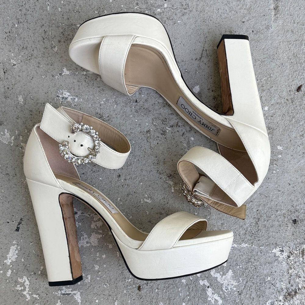 Jimmy Choo Mionne 120 Latte Leather platforms
